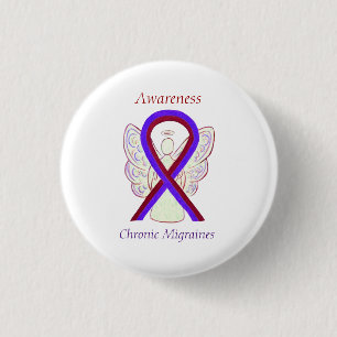 Chronische migraines Awareness Ribbon Angel Button