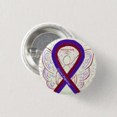 Chronische migraines Awareness Ribbon Angel Button (Voorkant /achterkant)