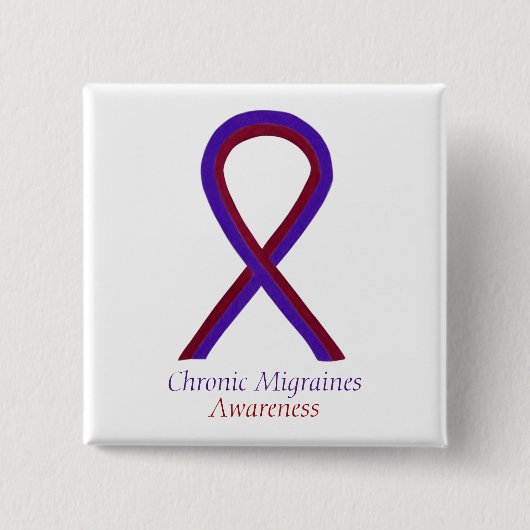 Chronische migraines Awareness Ribbon Button Pins (Voorkant)
