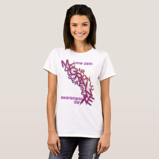 Chronische migraineziekte - Word bromble Awareness T-shirt (Voorkant volledig)