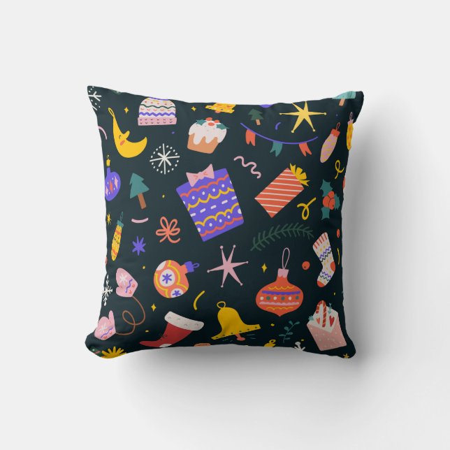 chronische patterned cushion gifts, bells and sock kussen (Voorkant)