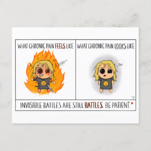 Chronische pijn comisch briefkaart