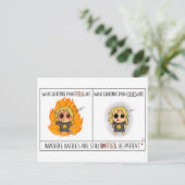 Chronische pijn comisch briefkaart (Staand voorkant)