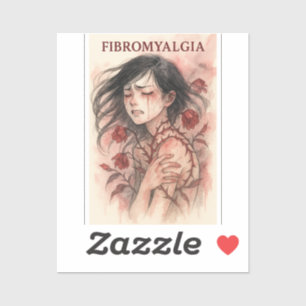 Chronische pijn lijden aquarel kunst sticker