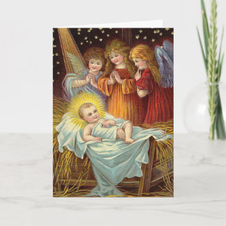 Chronische vegetatie baby jesus feestdagen kaart