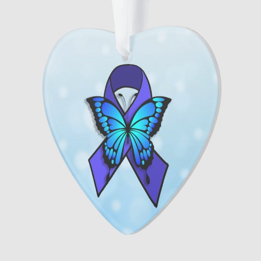 Chronische Vermoeidheid Lint en Vlinder Kerstmis Ornament (voorkant)
