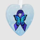 Chronische Vermoeidheid Lint en Vlinder Kerstmis Ornament (voorkant)