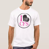 Chronische vermoeidheid (roze en zwart) t-shirt (Voorkant)