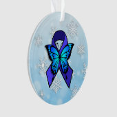 Chronische Vermoeidheidslint en Vlinder Kerst Ornament (voorkant)