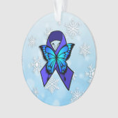 Chronische Vermoeidheidslint en Vlinder Kerst Ornament (voorkant)