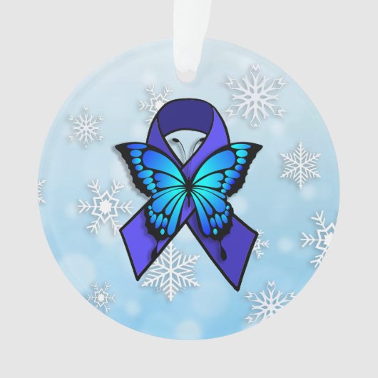 Chronische Vermoeidheidslint en Vlinder Kerst Ornament (voorkant)