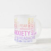 Chronische woordwolk.. matglas koffiemok (Voorkant rechts)