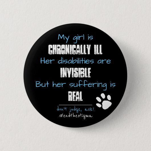 Chronische ziekte Button voor personen met een han (Voorkant)