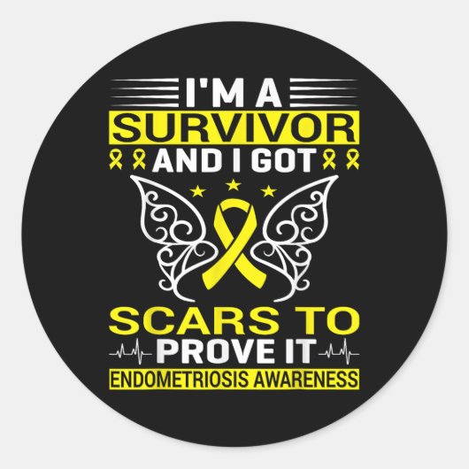 Chronische ziekte Endo Warrior Endometriosis Aware Ronde Sticker (Voorkant)