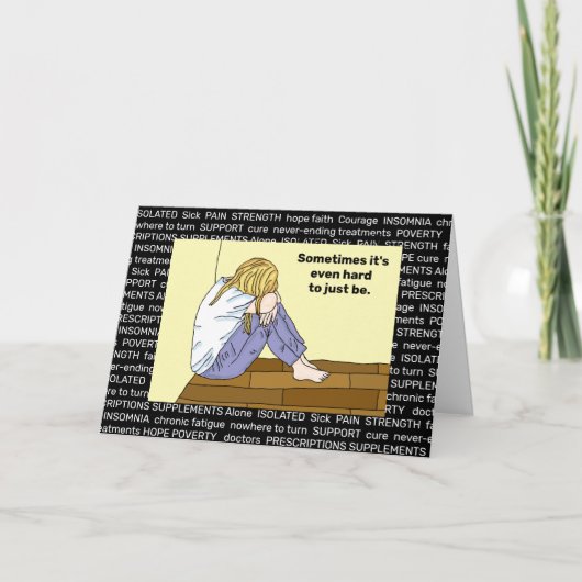 Chronische ziekte, helemaal alleen, isolatie, over kaart (Voorkant)