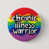 Chronische ziekte krijger, onzichtbare handicap ronde button 5,7 cm (Voorkant)