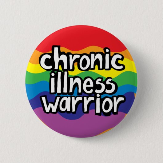 Chronische ziekte krijger, onzichtbare handicap ronde button 5,7 cm (Voorkant)