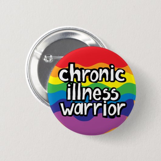 Chronische ziekte krijger, onzichtbare handicap ronde button 5,7 cm (Voorkant /achterkant)