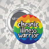 Chronische ziekte Warrior buton badge Ronde Button 5,7 Cm