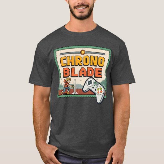 Chrono Blade Retro Video Game T-shirt (Voorkant)