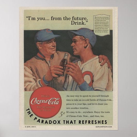 Chrono-Cola Baseball Ad Print (Voorkant)