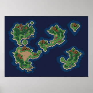 Chrono Trigger Cadeau Map Pixel Art Poster