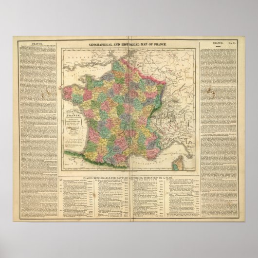 Chronologie kaart Frankrijk Poster (Voorkant)