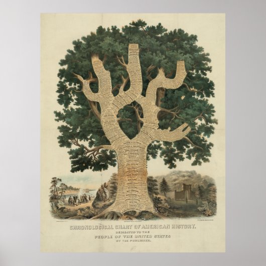 Chronologische grafiek van de Amerikaanse geschied Poster (Voorkant)