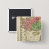 Chronologische kaart Turkije Vierkante Button 5,1 Cm (Voorkant /achterkant)