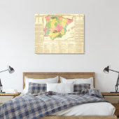 Chronologische kaart voor Spanje en Portugal Canvas Afdruk (Insitu (Slaapkamer))