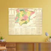 Chronologische kaart voor Spanje en Portugal Canvas Afdruk (Insitu (Woonkamer))