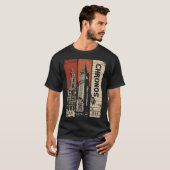 Chronos Time Tower Dystopian City Design T-shirt (Voorkant volledig)