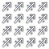 Chroom-achtige Boogschutter Zodiac Sign Sticker (Voorkant)