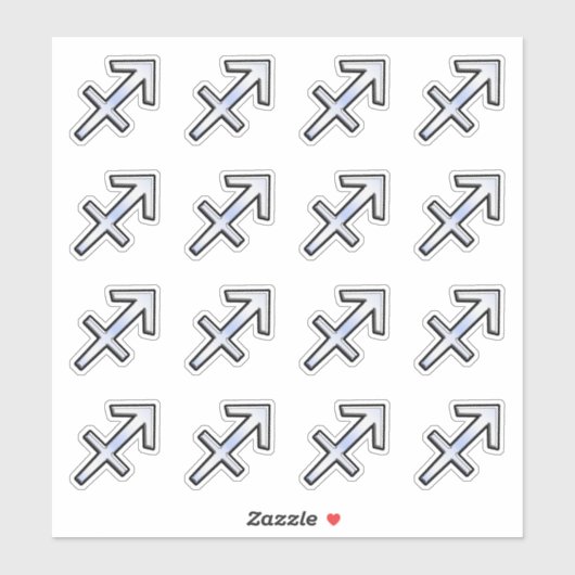 Chroom-achtige Boogschutter Zodiac Sign Sticker (Vel)