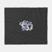 Chroom als draak op zwarte slangenhuid afdrukken fleece deken (Voorkant (Horizontaal))