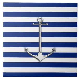 Chroom als dun anker op neusbanden tegeltje