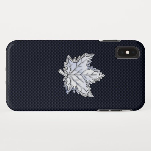 Chroom als een aple lef op koolstofvezel Case-Mate iPhone case (Achterkant (horizontaal))