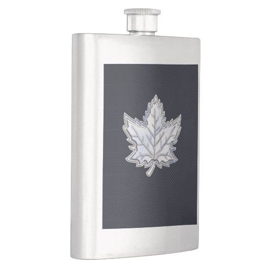 Chroom als een aple lef op koolstofvezelstijl heupfles (Rechts)