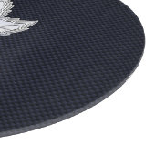 Chroom als een aple lef op koolstofvezelstijl snijplank (Hoek)