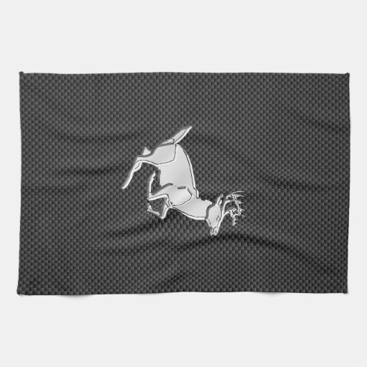 Chroom als het runnen van Deer op de afdruk van ko Theedoek (Horizontaal)