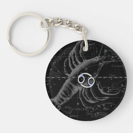 Chroom als kanker Zodiac Constellation Hevelius Sleutelhanger (Voorkant)