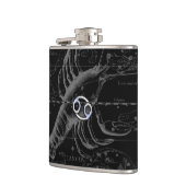 Chroom als kankerteken op Hevelius Engraving Heupfles (Links)