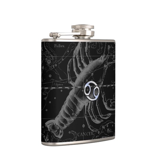 Chroom als kankerteken op Hevelius Engraving Heupfles (Rechts)