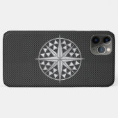 Chroom als kompas ster op koolstofvezeldecor Case-Mate iPhone case (Achterkant (horizontaal))