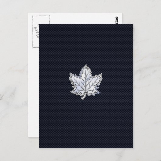 Chroom als leder van een aple op koolstofvezel afd briefkaart (Voorkant / Achterkant)