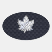 Chroom als leverbaar-koolstofvezel ovale sticker (Voorkant)