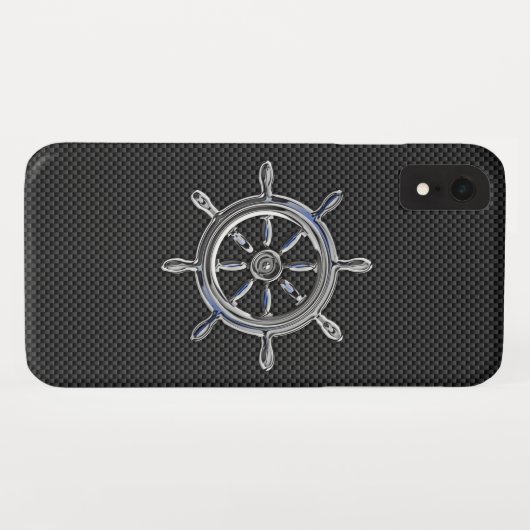 Chroom als neusachtig wiel op koolstofvezel Case-Mate iPhone case (Achterkant (horizontaal))