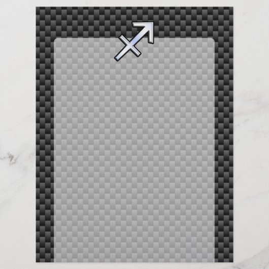 Chroom als Sagittarius-teken Carbon Fiber Print (Voorkant)