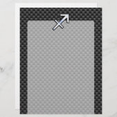 Chroom als Sagittarius-teken Carbon Fiber Print (Voorkant / Achterkant)