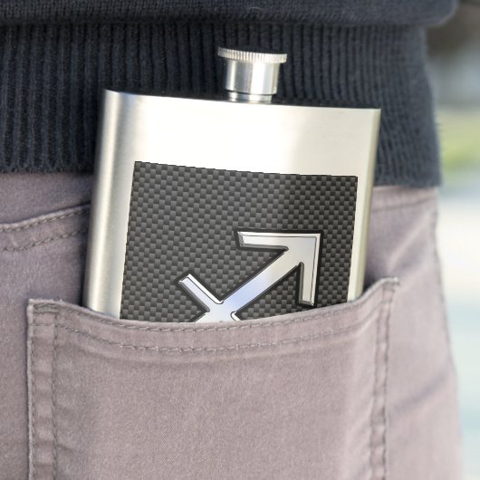 Chroom als Sagittarius-teken Carbon Fiber Print Flacon (Voorbeeld)